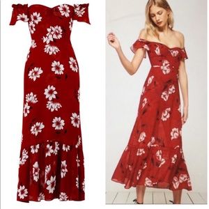 Reformation Butterfly Dress Red Floral